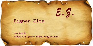 Eigner Zita névjegykártya